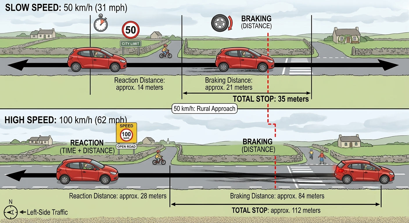 Stopping distances and the 2-second rule